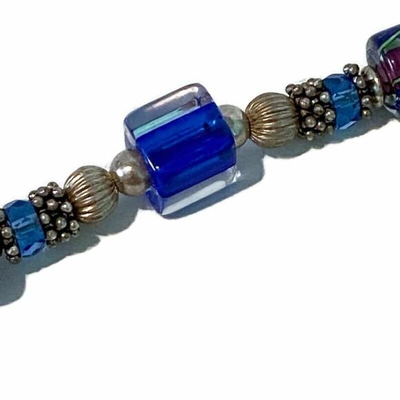 Glass Beaded Bracelet Art Deco Boho Western Gypsy Ethereal Classy Fancy Modest - Picture 6 of 7